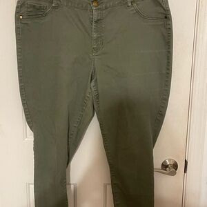 Olive Green Jeggings by D.Jeans size 20W in soft washable stretch cotton blend